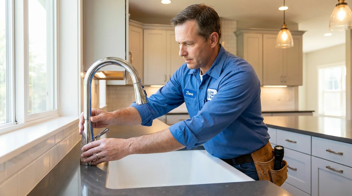 Kitchen faucet installation by Johns Plumbing LLC in Webster